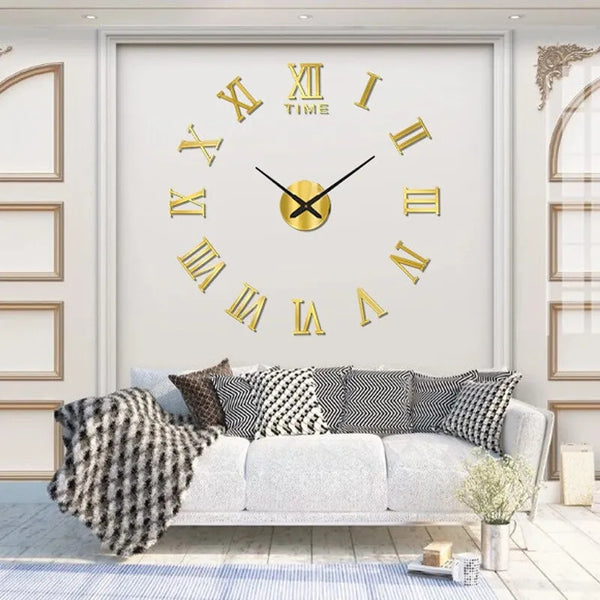 Horloge 3D chiffre romain doré